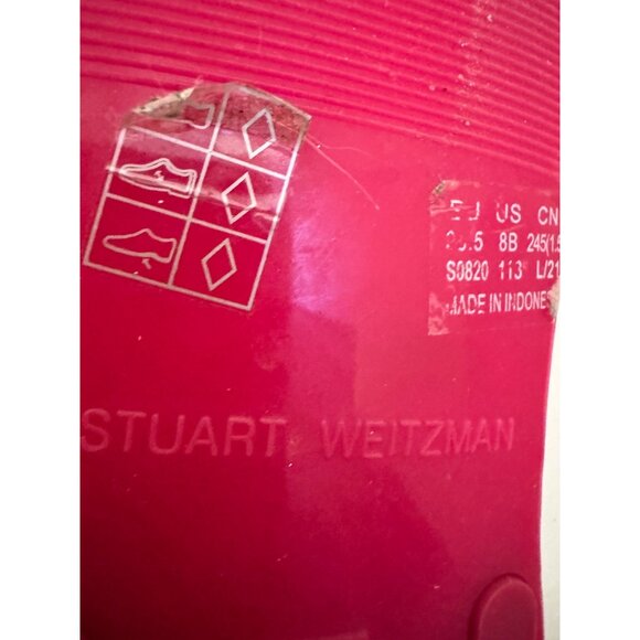Stuart Weitzman Sawyer Slides Dual Band Size 8 EU 38.5 Flat Orchid NWOB Pink - Picture 11 of 12